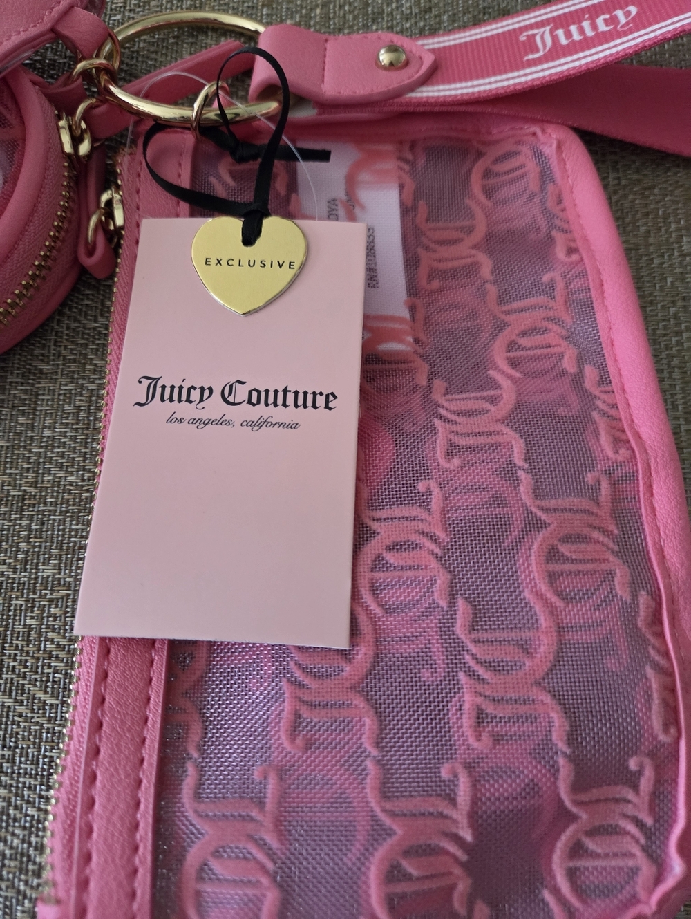 Juicy Couture Hot Pink Logo Card & Key Pouch Set - Picture 5 of 7